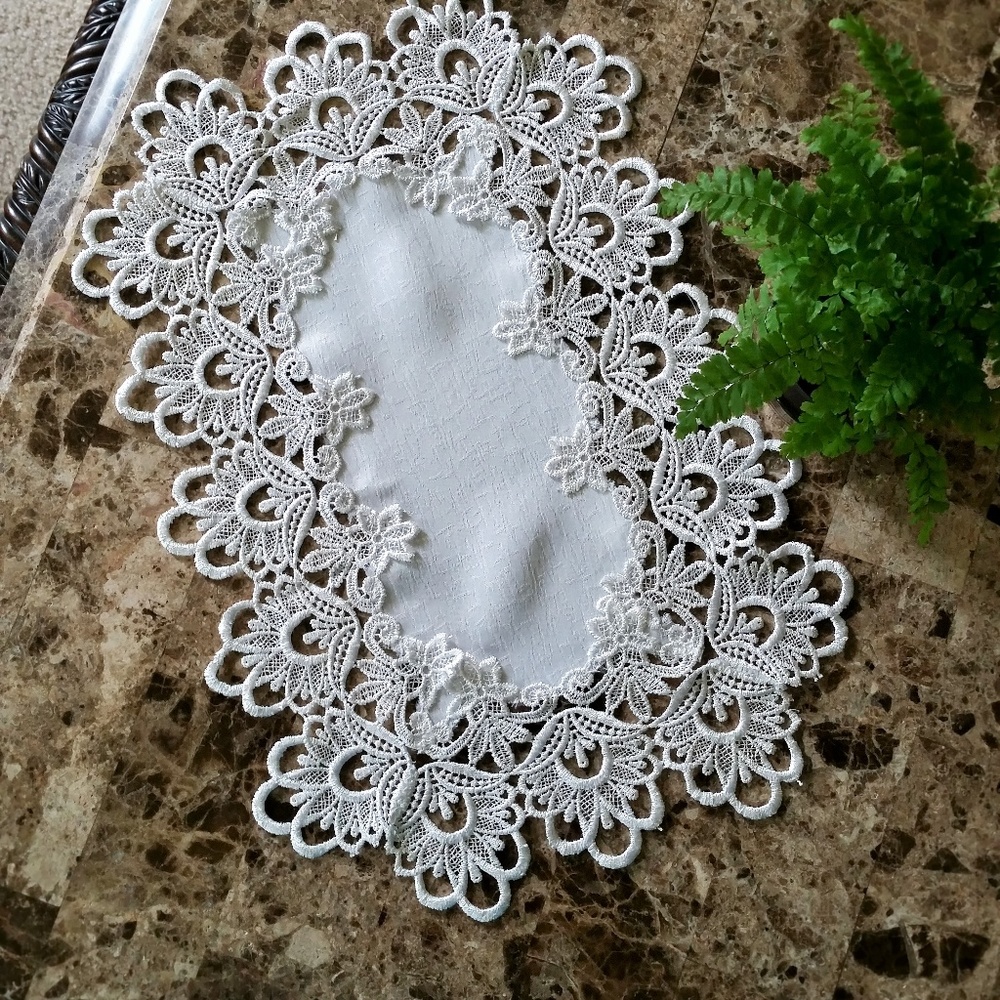 Home decor white lace table napkin